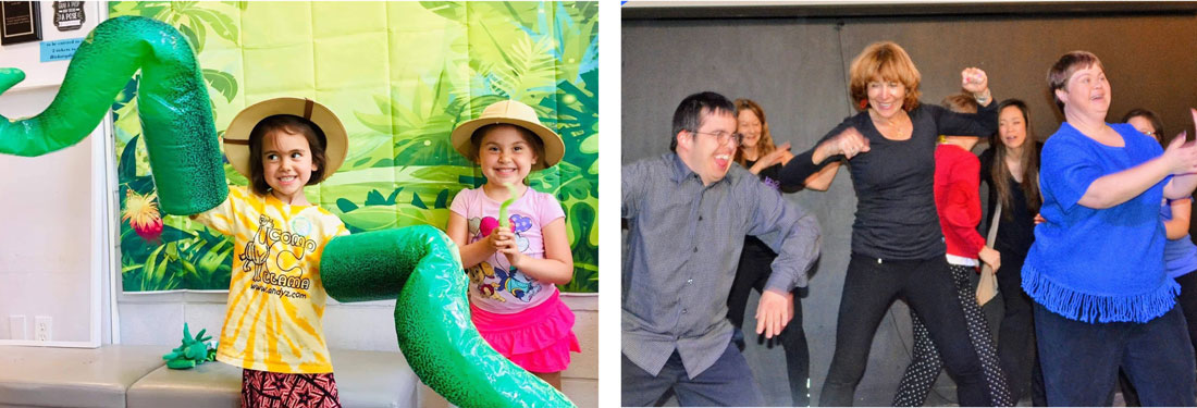 Art in Redwood City, children performance with Dragon Theater and dancing with Fuse Theater