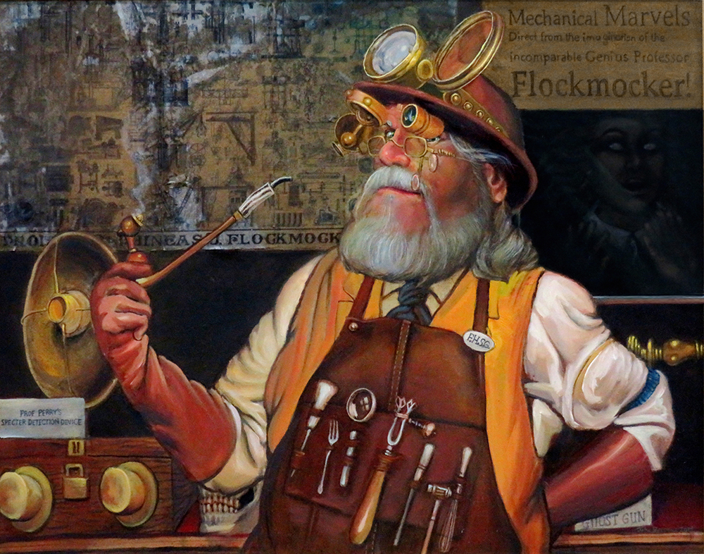 John Barrows_Portrait of Professor Phineus J Flockmocker